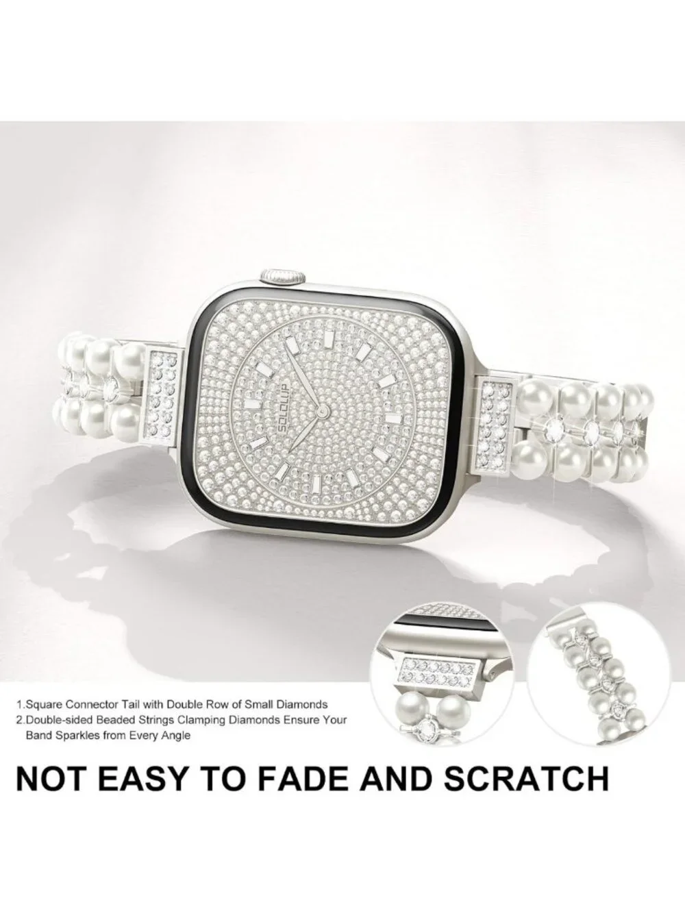 Elegant Pearl Beaded Bracelet for Apple Watch - Stylish Women's Accessory